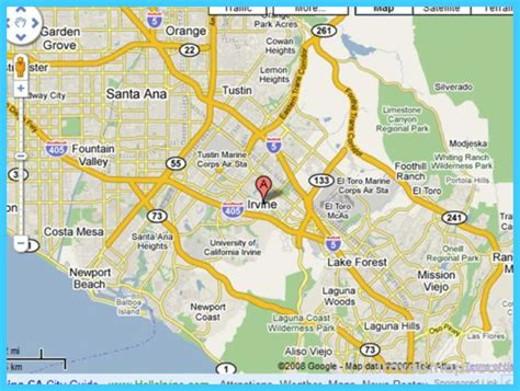 Map Of Irvine California Travelsmapscom