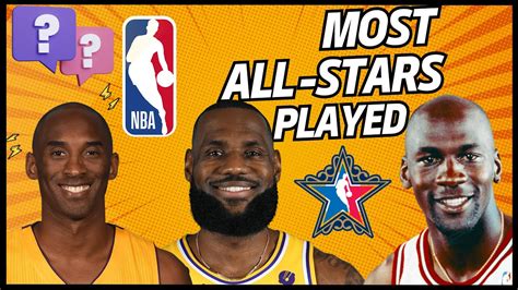 Nba Most All Stars Played Players Youtube