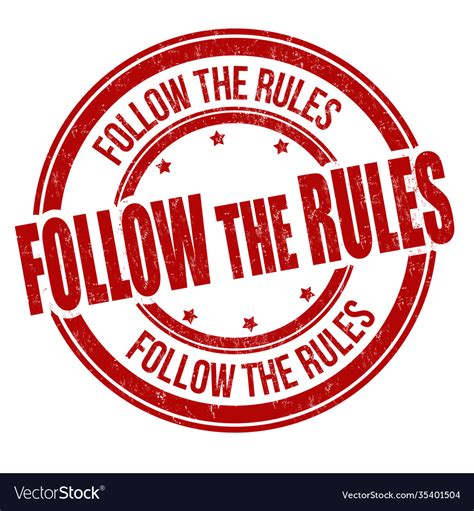Follow Rules Grunge Rubber Stamp Royalty Free Vector Image