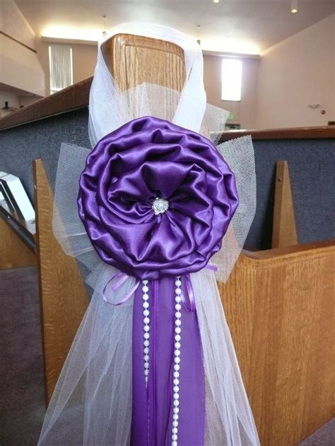 Purple Elegant Wedding Bows Pew Church Aisle Decorations Etsy