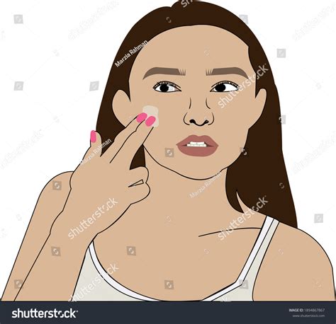 Woman Taking Care Her Face Skin Stock Vector Royalty Free 1894867867