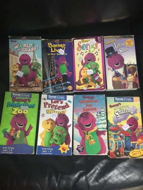 Barney Vhs Lot Of 8 Tapes Rare Vtg Includes Classic Collection Talent