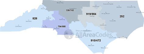 North Carolina Area Codes Map List And Phone Lookup
