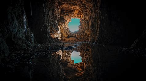 Download Wallpaper 3840x2160 Cave Puddle Water Reflection 4k Uhd 16