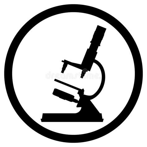 Blanco Del Negro Del Icono Del Microscopio Ilustración del Vector