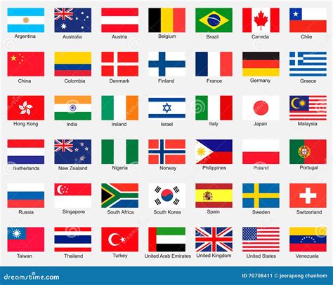 Collection Of Flags Stock Illustration Image 70708411