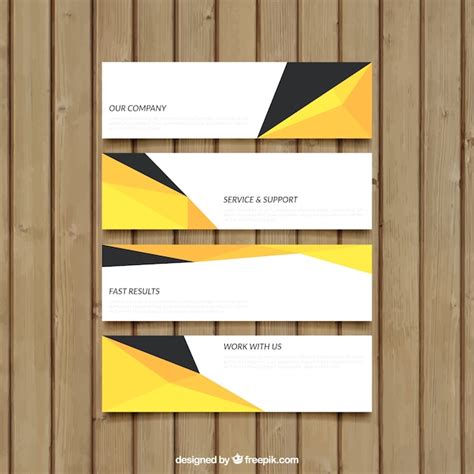 Premium Vector Abstract Banners In Yellow And Black Colors