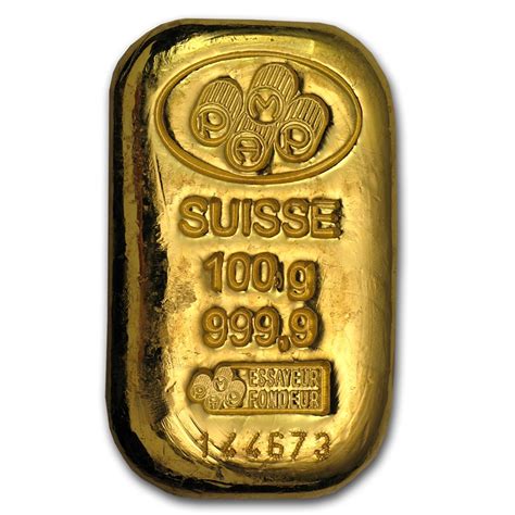 Pamp Suisse Cast Gold Bar 100g - GoldSilver Central Pte Ltd