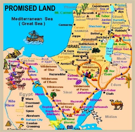 Biblical Map Of The Promised Land