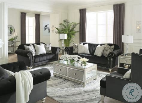 Harriotte Black Velvet Living Room Set From Ashley Furniture Coleman