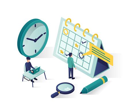 Booking A Schedule Isometric Vector Illustration 661793 Vector Art At