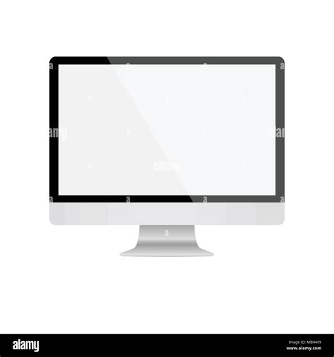 Computer Display With Blank White Screen Vector Eps10 Stock Vector