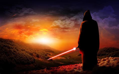 Star Wars Holding Red Sword Illustration Star Wars Lightsaber Hd