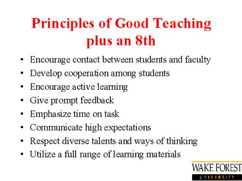 Principles Of Good Teaching