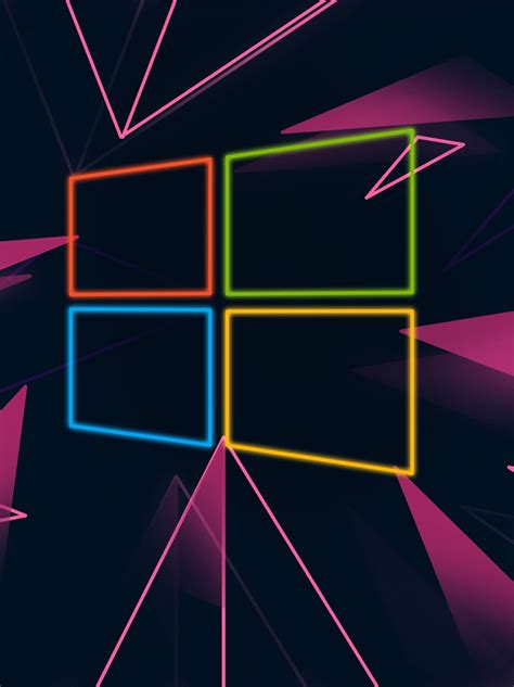 1668x2228 Windows 10 Neon Logo 1668x2228 Resolution Wallpaper Hd