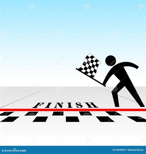You Win Race And Get Checkered Flag At Finish Line Stock Vector