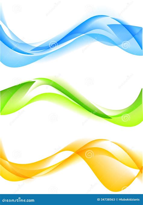 Set Of Wavy Banners Stock Vector Illustration Of Modern 34738563