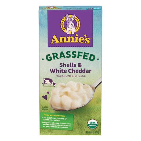 save on annie s homegrown grass fed macaroni and cheese shells white cheddar organic order online