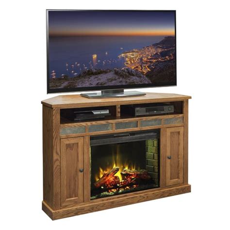Led light kit included with remote and 16 changeable colors. Legends Furniture Oak Creek TV Stand with Electric ...