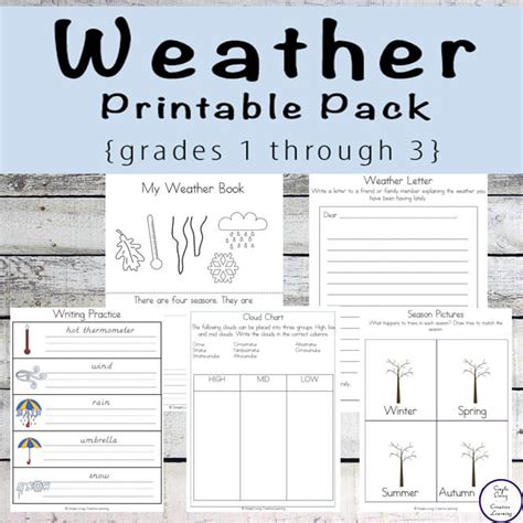Printable Weather Unit Grades 1 Through 3 Simple Living Creative