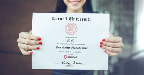 Ecornell On Linkedin Hospitality Management Certificate From Cornell University 100 20