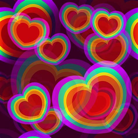 Rainbow Hearts Seamless Image Free Stock Photo Public Domain Pictures