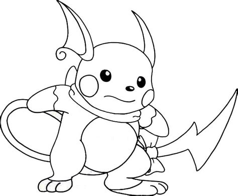 Raichu Is Ready To Fight Coloring Page Color Luna Raichu Online