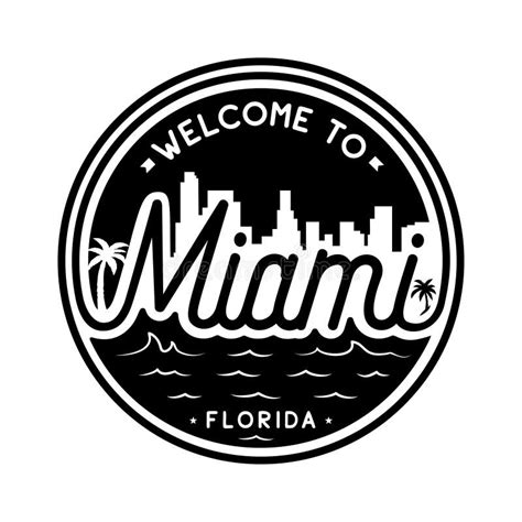 Welcome To Miami Vector Design Template Miami Florida Vector And