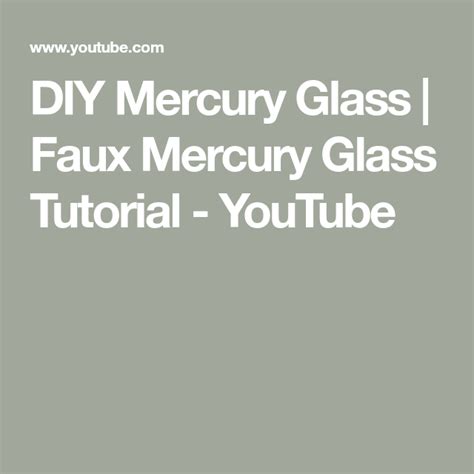 Diy Mercury Glass Faux Mercury Glass Tutorial Youtube Mercury Glass Diy Mercury Glass