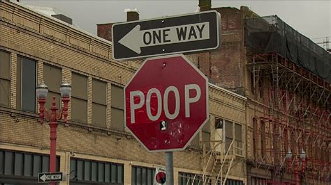 Poop Stop Sign Clever Prank Or Vandalism Kval
