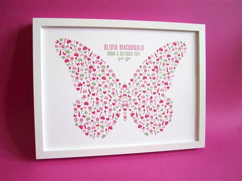 Personalised Girls Butterfly Print By Lovat Press