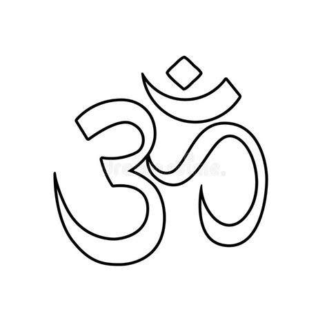 Símbolo De Om Símbolo Religioso Del Hinduismo Ilustración Vectorial