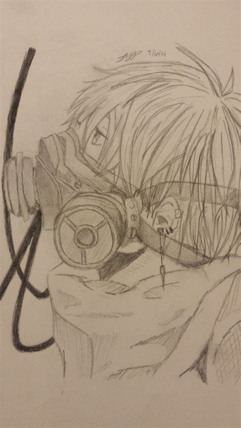 My Drawing Of Boy In Gas Mask By Midnitedreamer8 On Deviantart