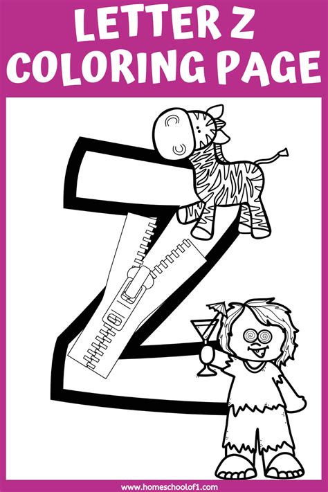 Letter Z Coloring Page Free Printable For Preschoolers