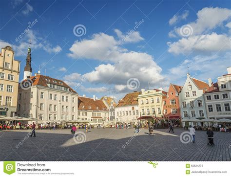 Main Square Of Historic Tallinn Old Town In Estonia Editorial Stock