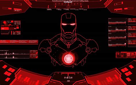 Download Rainmeter Ironman Red Theme By Reginaldl17 Animated