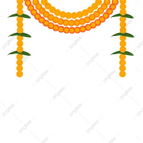 Door Toran Decoration With Marigold Garlands And Mango Leaves For