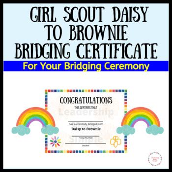 Girl Scout Daisy To Brownie Bridging Certificate For Bridging Ceremonies