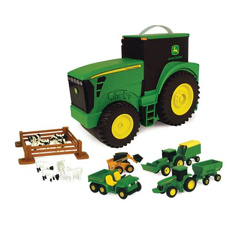 John Deere Tractor Toy Carry Case Value Set With Handle