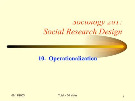 Sociology 201 Social Research Design
