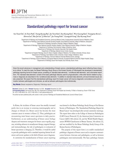 Pdf Standardized Pathology Report For Breast Cancer