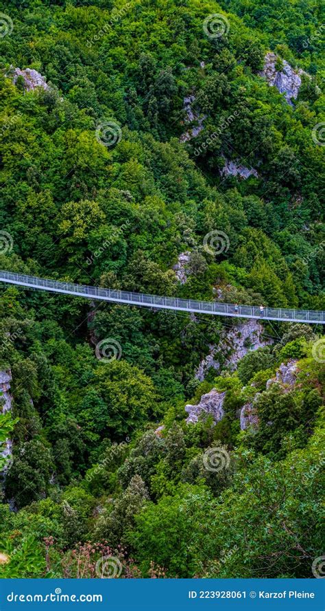 Top View Of The Tibetan Bridge Of Laviano Campania Italy Stock Image