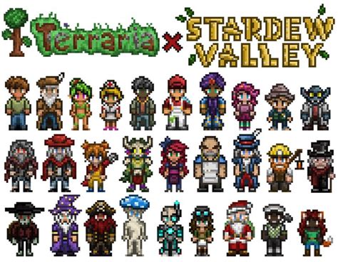 The Characters From Stardew Valley Are Shown In Pixel Art And Video