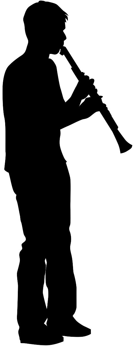 Clarinet Player Silhouette Free Vector Silhouettes