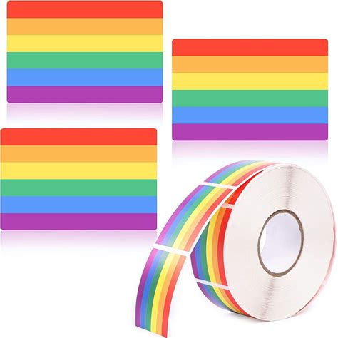 Gay Pride Sticker Roll Total 1000 Lgbtq Stickers Rainbow Flag Designs