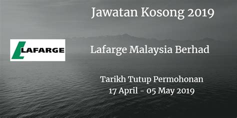 Jawatan kosong johor 2019 archives kisahsidairy com. Jawatan Kosong Lafarge Malaysia Berhad 17 April 2019 ...