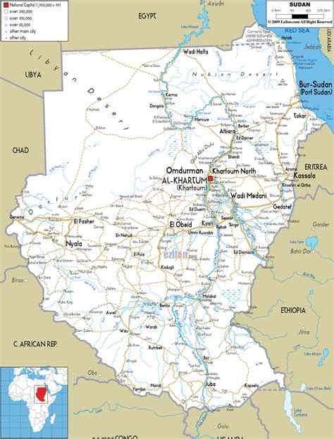 Large Road Map Of Sudan With Cities And Airports Sudan Africa
