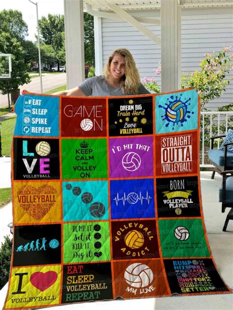 Volleyball Keep Calm And Volley On Quilt Blanket Beeteeshop
