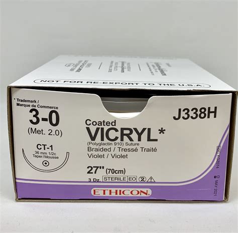 Vicryl Sutures 3 0 Met 20 Consumers Choice Medical