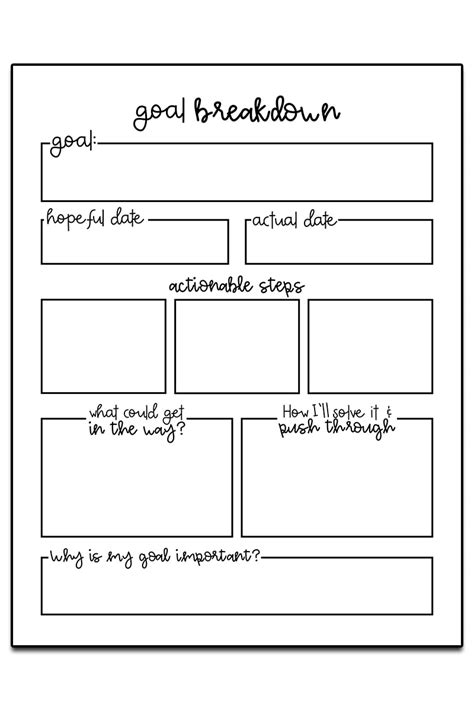 Simple Goal Setting Worksheets